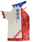 Hilason Pro Rodeo Bull Riding Chaps Us Flag White Genuine Leather