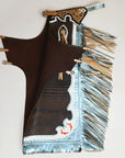 Hilason Handmade Genuine Leather Chaps Adult Handtooled Rodeo Bull Riding