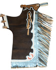 Hilason Handmade Genuine Leather Chaps Adult Handtooled Rodeo Bull Riding