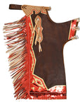 Hilason Pro Rodeo Bull Riding Chaps Smooth Genuine Leather Western Brown