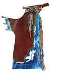 Hilason Handmade Genuine Leather Chaps Adult Handtooled Rodeo Bull Riding