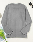 Solid Reverse Seam Crewneck Long Sleeve Top