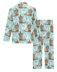 Turquoise Christmas Boots Men's Western Pajamas