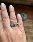 Band Ring - Size 7 - Pink Dahlia & sterling silver