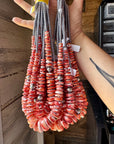 Red-Orange Spiny Oyster Graduated Necklace – 23"