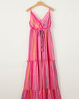 Clover Western Tassel Tie V Neck Wrap Maxi Dress