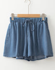 Reina Drawstring Elastic Waist Denim Shorts