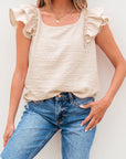 PB Bow Tie Ruffle Sleeve Top