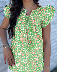 Abstract Leopard Tied Front Blouse