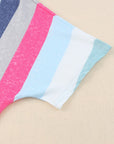 Marie Patchwork V Neck Shirt