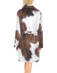 Cowhide Print Women's Western Bath Robe