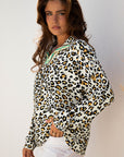 Laurel Leopard V Neck Blouse
