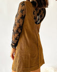 Solid Corduroy Sleeveless Pocketed Mini Dress