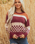 Noelle Checkered Knitted Sweater