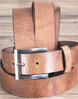 HILASON Western Genuine Leather Belt for Handmade Unisex Full Grain Heavy Duty Belt Tan