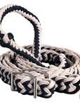 Hilason Braided Poly Barrel Racing Contest Flat Reins 1" X 8Ft Tan Black