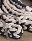 Hilason Braided Poly Barrel Racing Contest Flat Reins 1" X 8Ft Tan Black