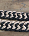 Hilason Braided Poly Barrel Racing Contest Flat Reins 1" X 8Ft Tan Black
