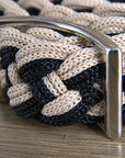 Hilason Braided Poly Barrel Racing Contest Flat Reins 1" X 8Ft Tan Black