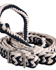 Hilason Braided Poly Barrel Racing Contest Flat Reins 1" X 8Ft Tan Black