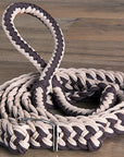 Hilason Braided Poly Barrel Racing Contest Flat Reins 1" X 8Ft Tan Black