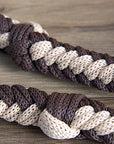 Hilason Braided Poly Barrel Racing Contest Flat Reins 1" X 8Ft Tan Black