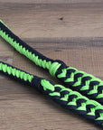 Hilason Braided Poly Barrel Racing Contest Flat Reins 1" X 8Ft Tan Black
