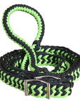 Hilason Braided Poly Barrel Racing Contest Flat Reins 1" X 8Ft Tan Black