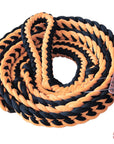 Hilason Braided Poly Barrel Racing Contest Flat Reins 1" X 8Ft Tan Black