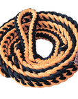Hilason Braided Poly Barrel Racing Contest Flat Reins 1" X 8Ft Tan Black