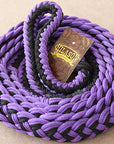 Hilason Braided Poly Barrel Racing Contest Flat Reins 1" X 8Ft Tan Black