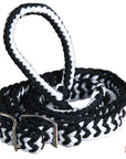 Hilason Braided Poly Barrel Racing Contest Flat Reins 1" X 8Ft Tan Black