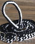 Hilason Braided Poly Barrel Racing Contest Flat Reins 1" X 8Ft Tan Black
