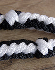 Hilason Braided Poly Barrel Racing Contest Flat Reins 1" X 8Ft Tan Black