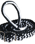 Hilason Braided Poly Barrel Racing Contest Flat Reins 1" X 8Ft Tan Black