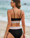Striped Spaghetti Strap Bikini Swimsuit