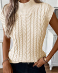 Sylvia Cable Knit High Neck Sweater Vest