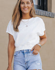 Cassidy Textured Knit Short Sleeve Top