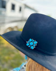 Complete Squash Blossom Set – Kingman Turquoise – Sterling Silver – Navajo Made by Wilson Dawes