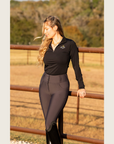 Heather Grey Silicone Grip Breeches with Belt Loops
