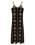 Black and Tan Southwestern Aztec Western Maxi Dress