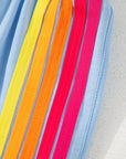 April Color Stripes Elastic High Waist Active Shorts