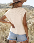 Madelyn Cable Knit Dolman Armholes Sweater Tank