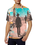 Baha Ranch Retro Pop Western Desert Cowboy Polo Shirt