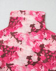 Floral Mesh Mock Neck Blouse