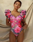 Bohemian Resort Swimsuit and Skirt Set