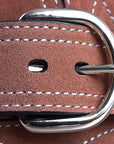 30" G Bar D 1.5" Suede Leather Mens Cowboy Stitched Belt W/ Harness Buckle Rust