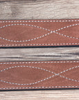 30" G Bar D 1.5" Suede Leather Mens Cowboy Stitched Belt W/ Harness Buckle Rust