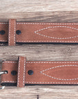 30" G Bar D 1.5" Suede Leather Mens Cowboy Stitched Belt W/ Harness Buckle Rust