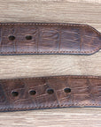 42" Roper Western 1.5" Gator Print Leather Cowboy Mens Belt Silver Buckle Cognac